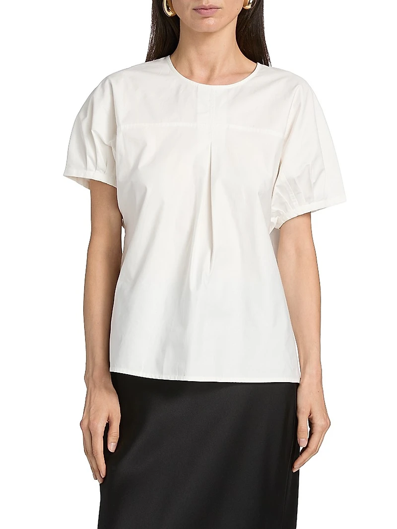Haleigh Pleated Cotton Top