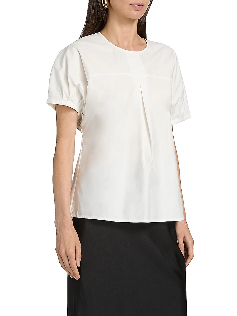Haleigh Pleated Cotton Top