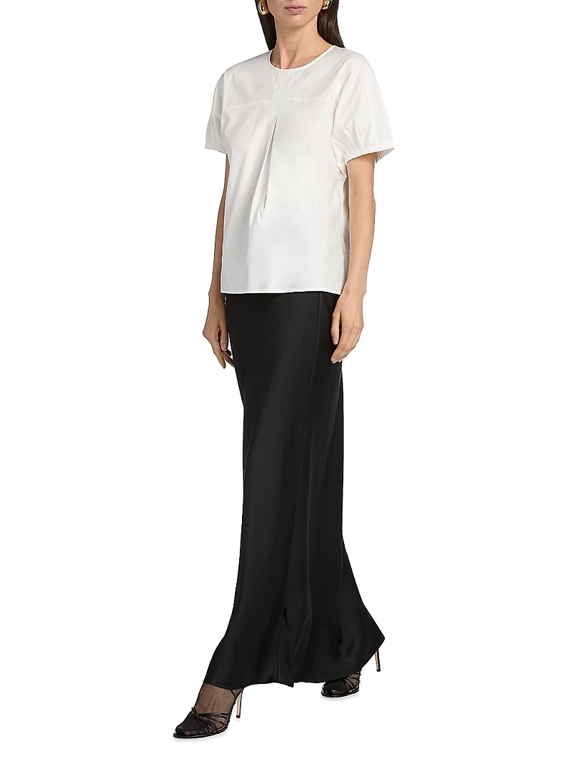 Haleigh Pleated Cotton Top