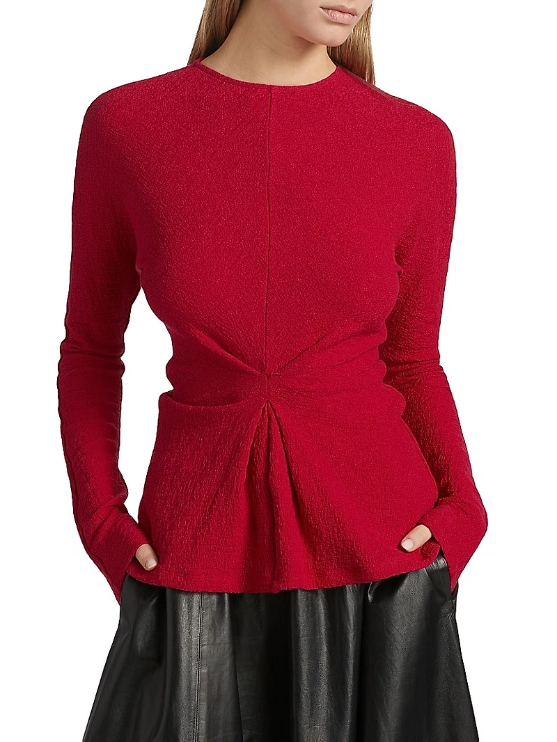 Heather Twisted Stretch Cotton Top