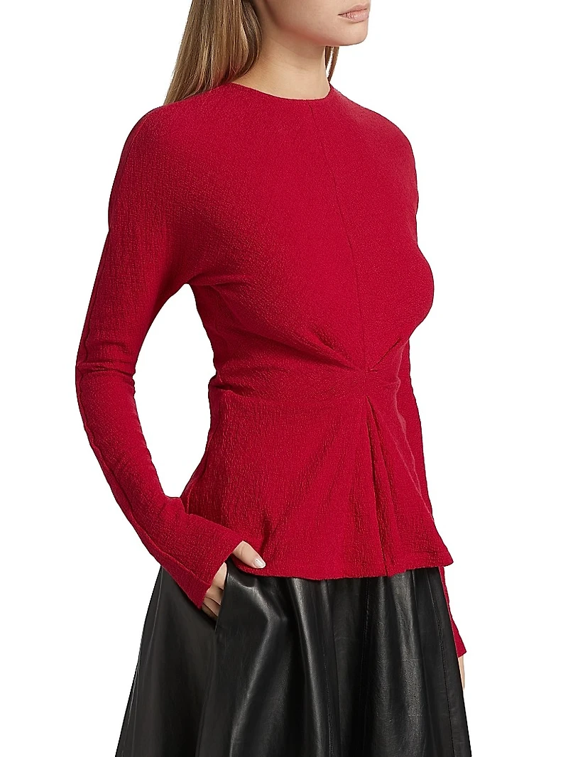 Heather Twisted Stretch Cotton Top