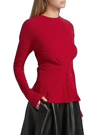 Heather Twisted Stretch Cotton Top