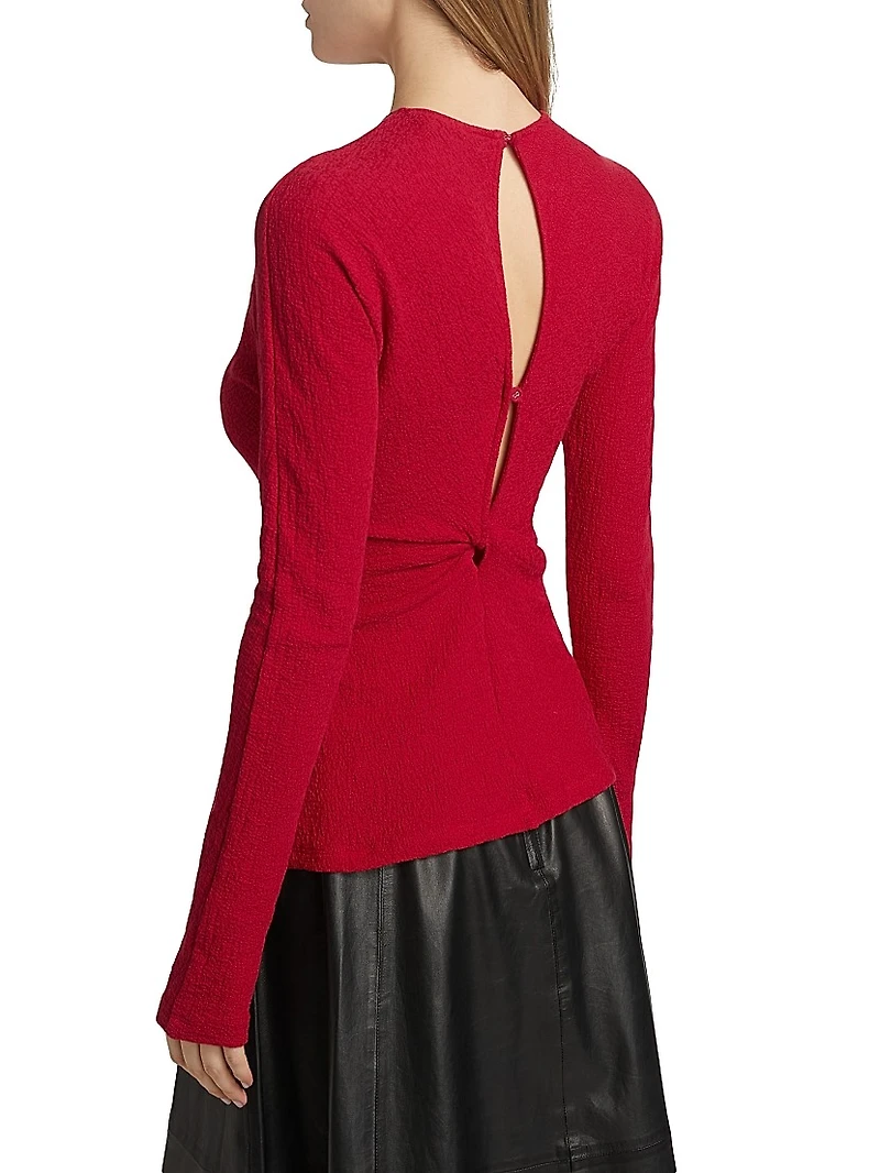 Heather Twisted Stretch Cotton Top