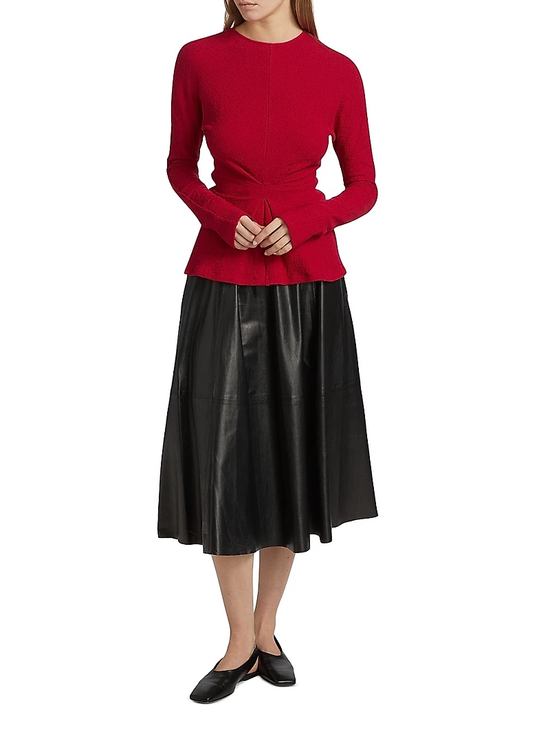 Heather Twisted Stretch Cotton Top