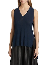 Heyde Linen-Blend Back Slit Sweater