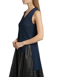 Heyde Linen-Blend Back Slit Sweater