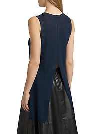Heyde Linen-Blend Back Slit Sweater