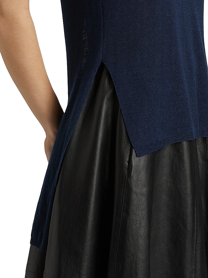 Heyde Linen-Blend Back Slit Sweater