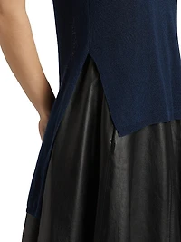 Heyde Linen-Blend Back Slit Sweater