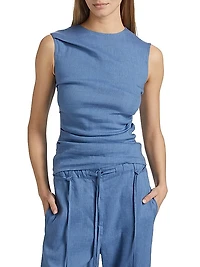 Anoushka Linen Sleeveless Top