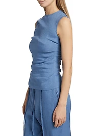 Anoushka Linen Sleeveless Top