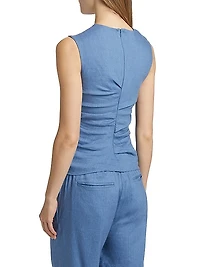 Anoushka Linen Sleeveless Top