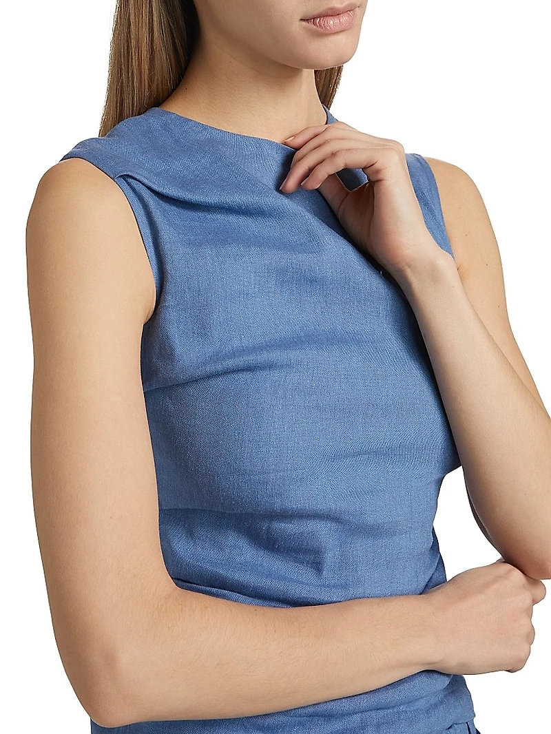 Anoushka Linen Sleeveless Top