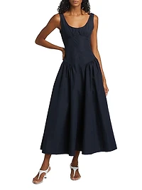 Kendall Pleated Fit & Flare Midi-Dress