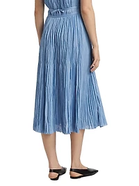 Rosalyn Pleated Jersey Midi-Skirt