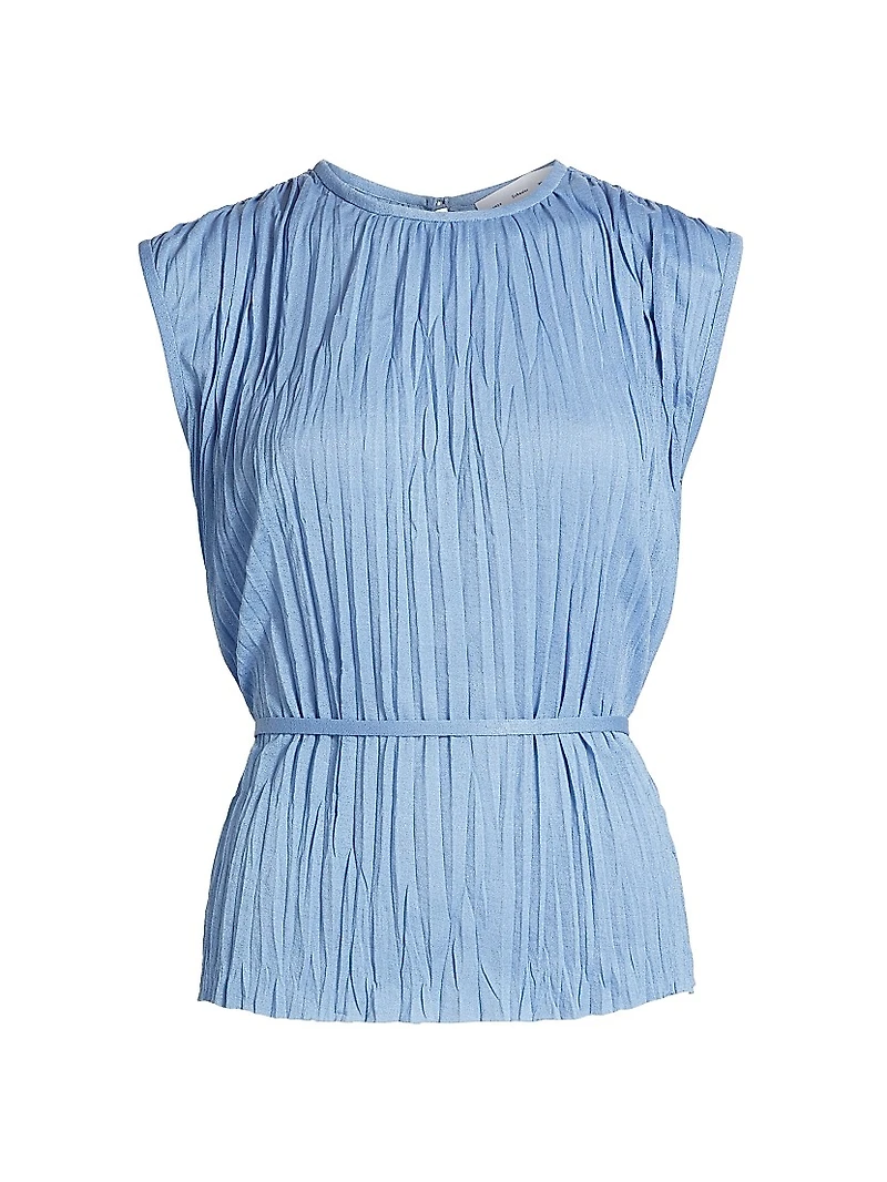 Lyra Pleated Jersey Sleeveless Top