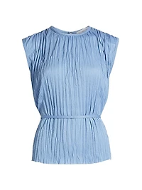 Lyra Pleated Jersey Sleeveless Top