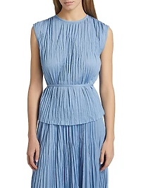 Lyra Pleated Jersey Sleeveless Top