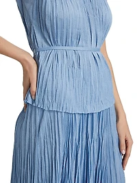 Lyra Pleated Jersey Sleeveless Top