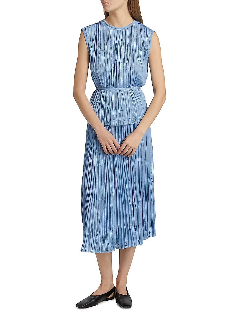 Lyra Pleated Jersey Sleeveless Top