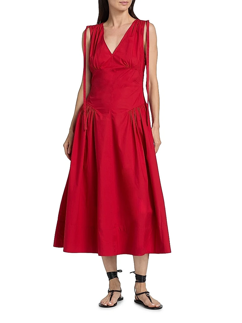 Clayton Cotton Poplin Midi-Dress