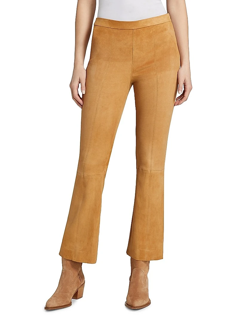 Ankle Flare Suede Pants
