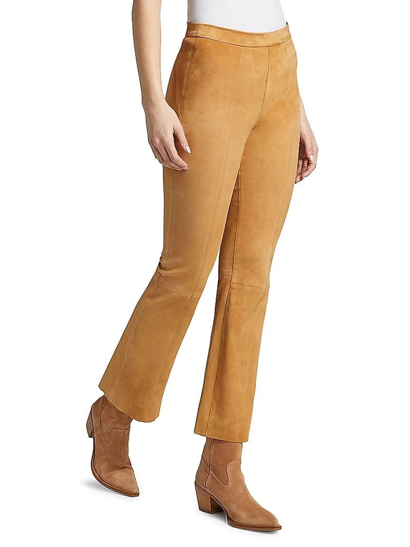 Ankle Flare Suede Pants