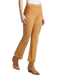 Ankle Flare Suede Pants