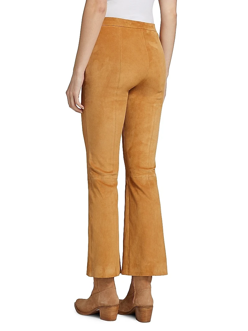 Ankle Flare Suede Pants