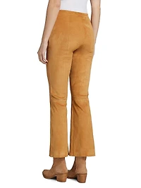 Ankle Flare Suede Pants