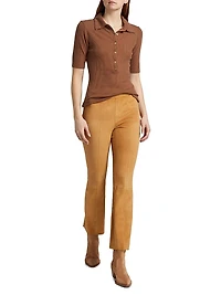 Ankle Flare Suede Pants