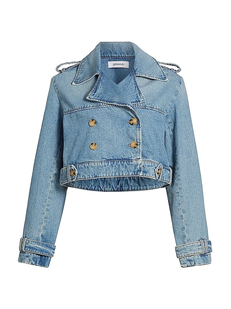The Denim Cropped Trench Jacket