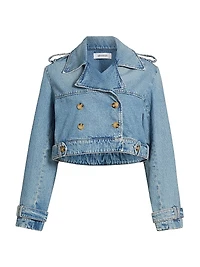 The Denim Cropped Trench Jacket
