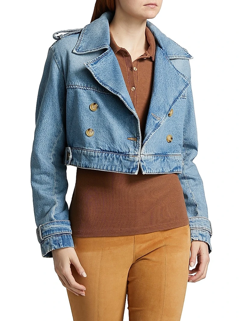 The Denim Cropped Trench Jacket