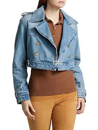 The Denim Cropped Trench Jacket