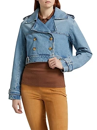 The Denim Cropped Trench Jacket