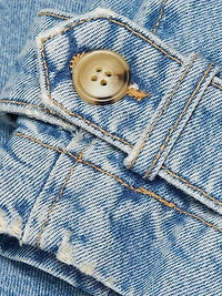 The Denim Cropped Trench Jacket