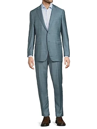 Denim-Effect Wool Single-Breasted Suit