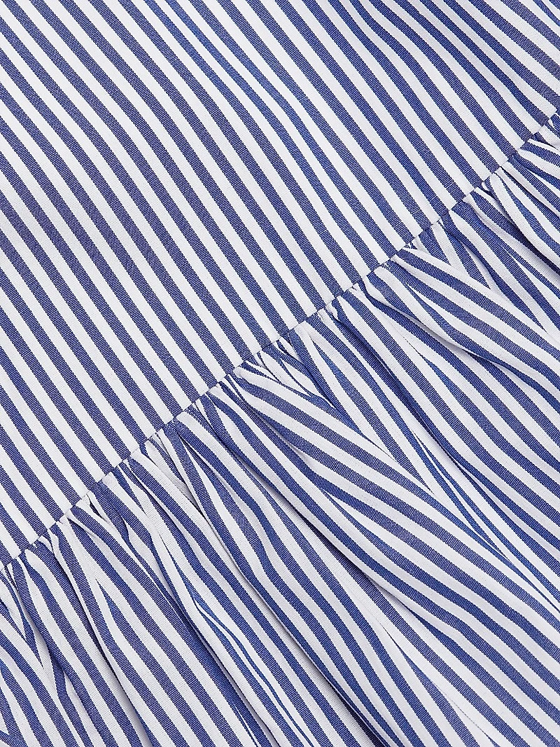 Claudette Striped Ruffled Crop Top
