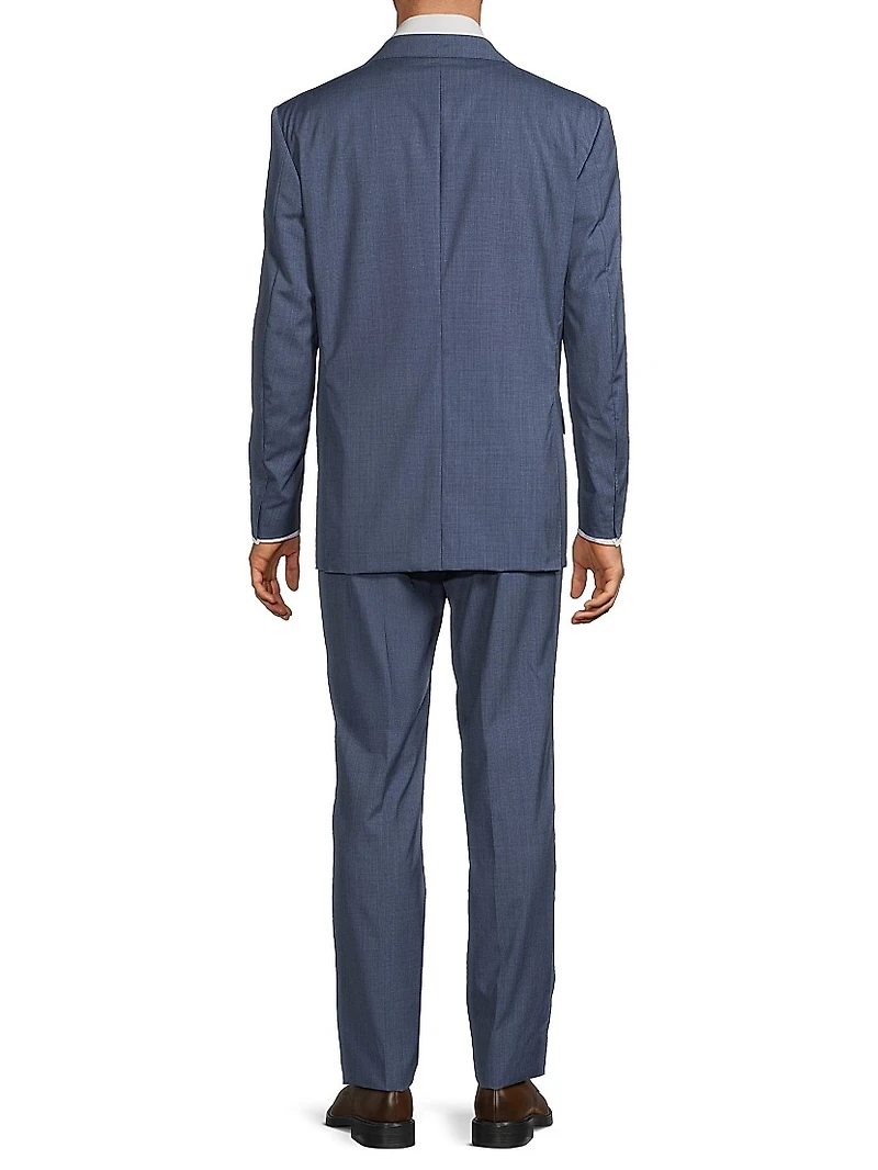 Textured Wool Single-Breasted Suit