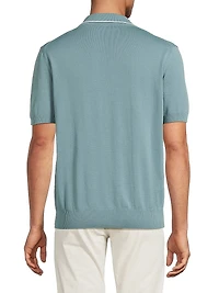 Tipped Collar Cotton Polo Shirt