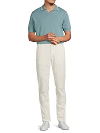 Tipped Collar Cotton Polo Shirt