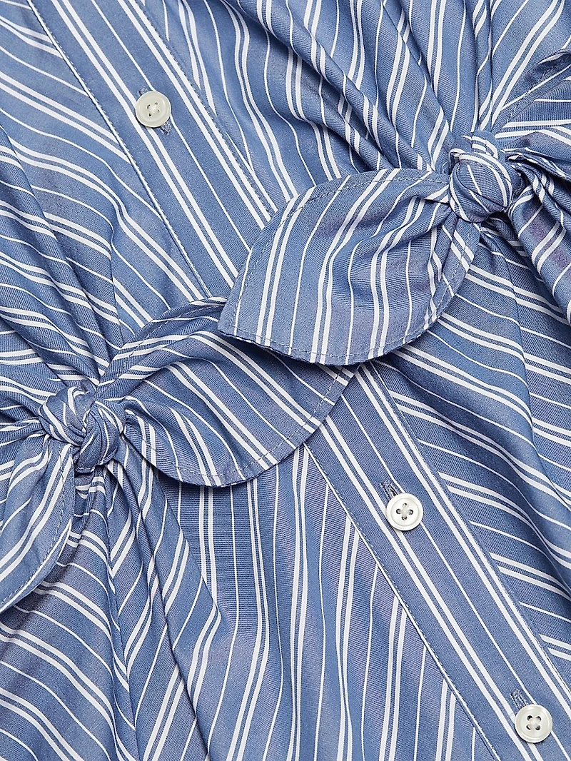 Elza Striped Cotton Midi Shirtdress