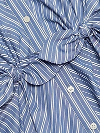 Elza Striped Cotton Midi Shirtdress