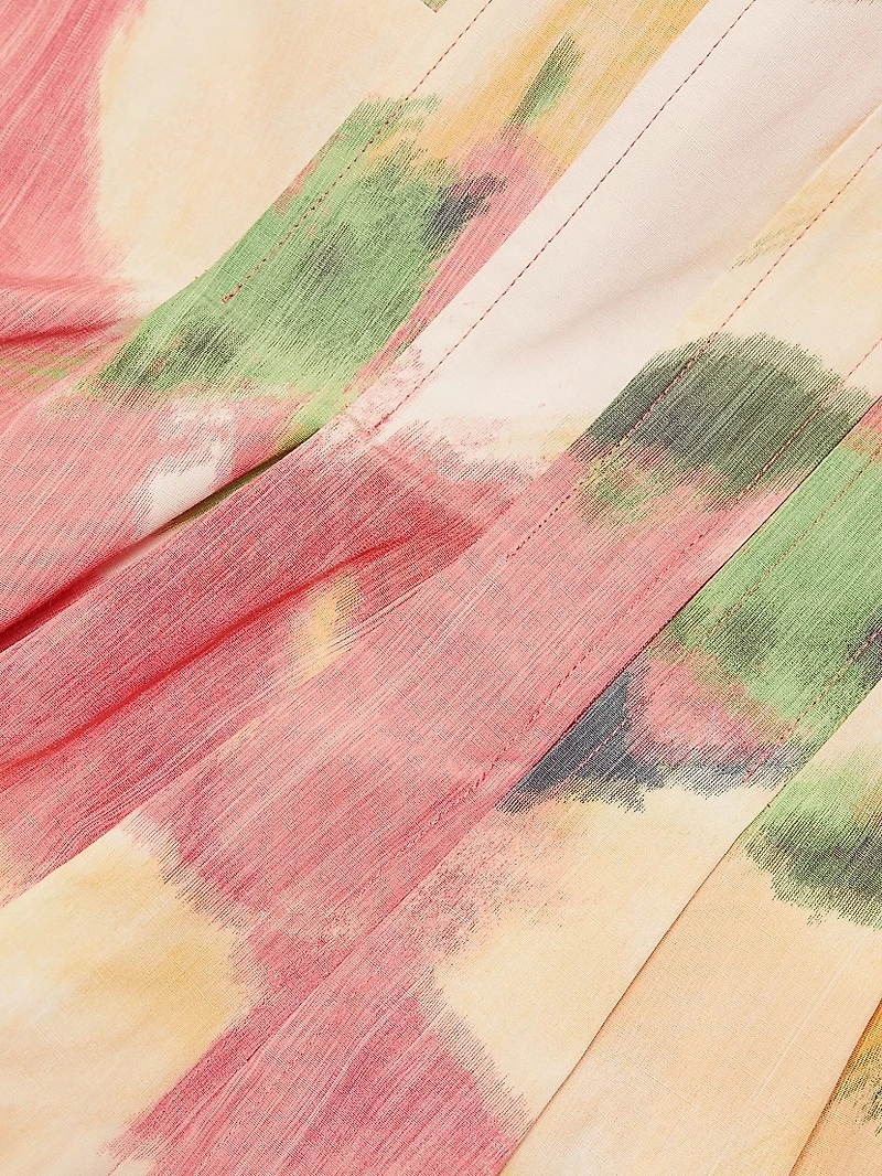 Farah Abstract Floral Strapless Top