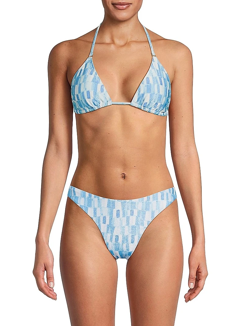 Sunset Tile Abstract Triangle Bikini Top