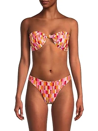 Sunset Tile Printed Bandeau Bikini Top
