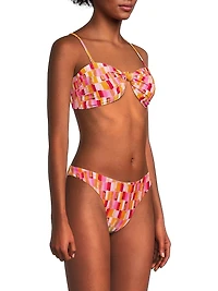 Sunset Tile Printed Bandeau Bikini Top