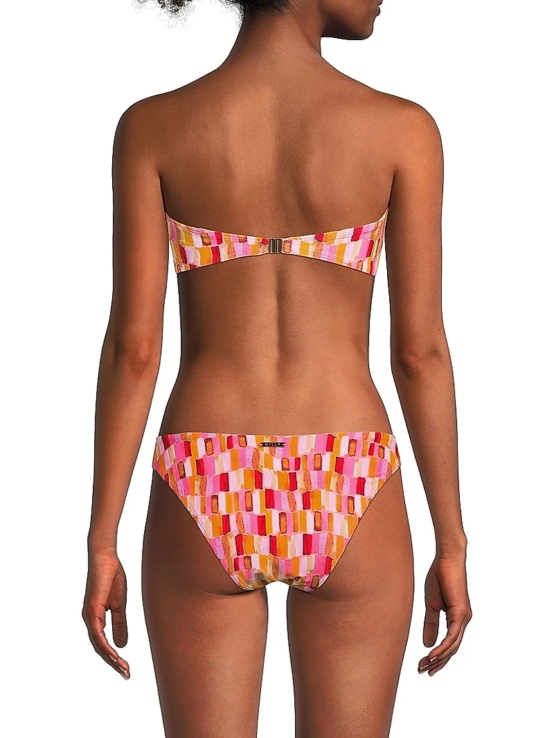 Sunset Tile Printed Bandeau Bikini Top