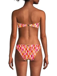 Sunset Tile Printed Bandeau Bikini Top